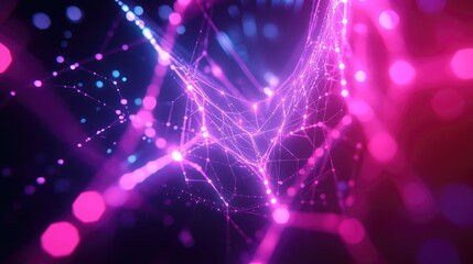 Obraz premium Digital spider web connecting abstract network data points