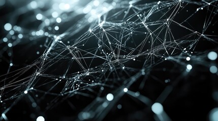 Digital network connecting data dots in abstract space