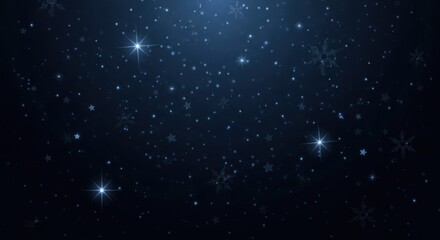 Fototapeta premium A starry night sky with snowflakes and stars.
