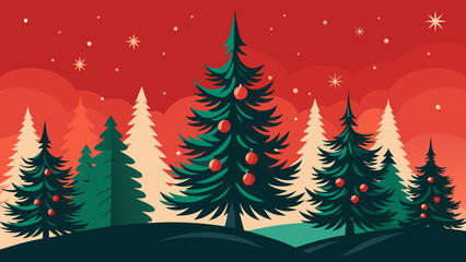 Fototapeta premium Christmas tree in winter landscape