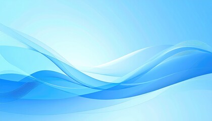 Abstract flowing blue lines curve gracefully, fading into a light blue background. Ethereal and calming graphic