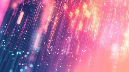 Digital data streaming lines on abstract technology background