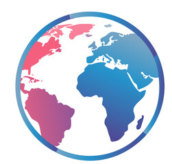 World map globe graphic 