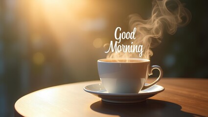 Coffee with good morning message