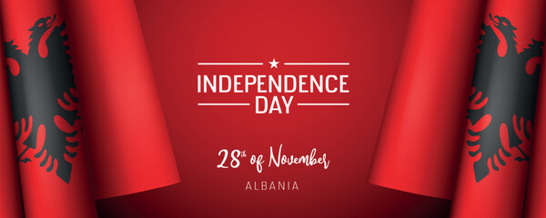 Albania independence day vector banner, greeting card.