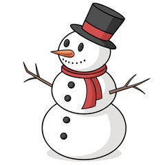 Clean Block 3D Vector Snowman Illustration. Distinct Solid White Blocks for Spherical Depth.