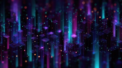 Digital data network transferring information technology concept