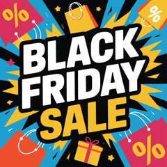 Black Friday Sale With Shopping Bags and Gift Box discount offer