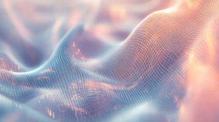 Digital network grid forming an abstract wave background