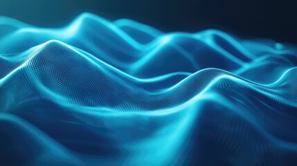 Blue digital waves forming abstract modern technology background