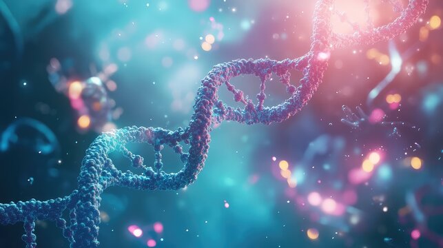 Dna double helix structure representing genetic science and biology