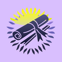 A symbolic graduation diploma with a sunburst background, representing academic achievement and the celebration of educational milestones and future opportunities