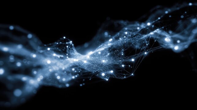 Digital network connecting data points in abstract space