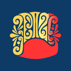 Ornate letter p vector design with retro font and colorful elements, perfect for logos, monograms, and decorative initials to add a touch of vintage style