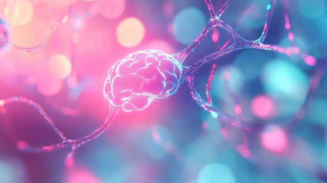Brain with neural network connecting neurons