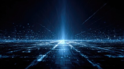 Digital grid transmitting data stream to central light beam