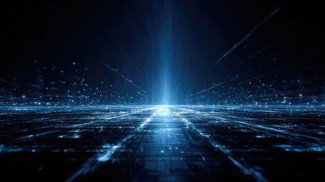 Digital grid transmitting data stream to central light beam