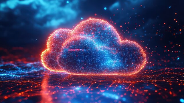 Digital cloud computing network transferring data and information