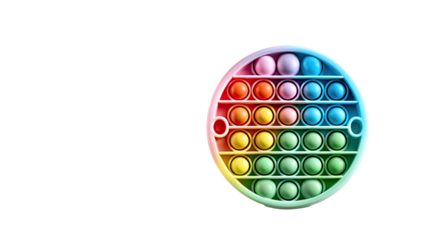 A colorful group of plastic bottles and caps, including blue and green, arranged like an art palette for recycle design