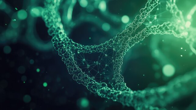 Dna helix structure representing genetics and biotechnology research