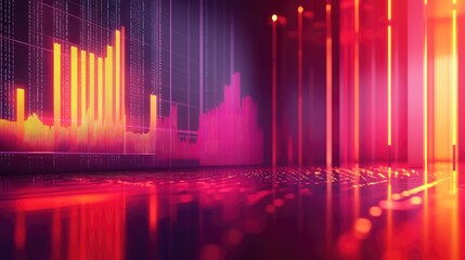 Data analysis chart displaying financial market growth