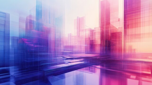 Futuristic city establishing a virtual reality urban landscape - Powered by Adobe