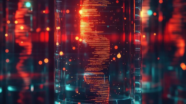 Digital dna helix coding life science and technology