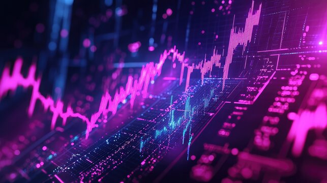 Digital data financial market trading chart display