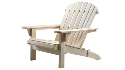 Classic natural wood adirondack chair for outdoor relaxation