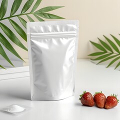 Premium White Stand-Up Pouch with Zip Lock for Food Packaging – Resealable & Moisture-Proof Bag
