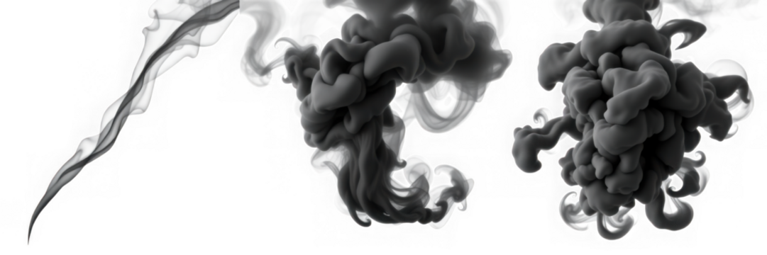 Abstract Black Ink Clouds in Water: A Study in Motion and Form.