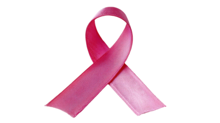 Pink breast cancer awareness ribbon symbol, isolated health charity illustration