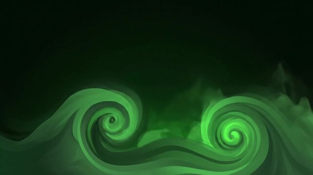 Eerie green swirls within a dark abyss