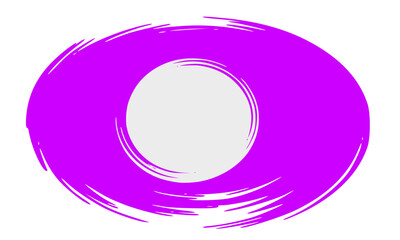 Obraz premium Grunge Purple Brush Stroke Frame Design Element, Circular Paint Swirl with Copy Space, Modern Abstract Artistic Texture Background, Vibrant Magenta Hand-Drawn Ring