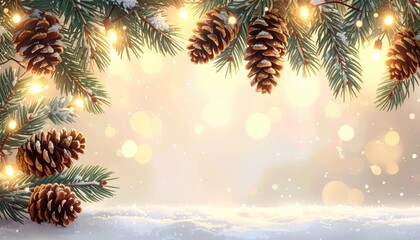 Christmas tree branch with lights