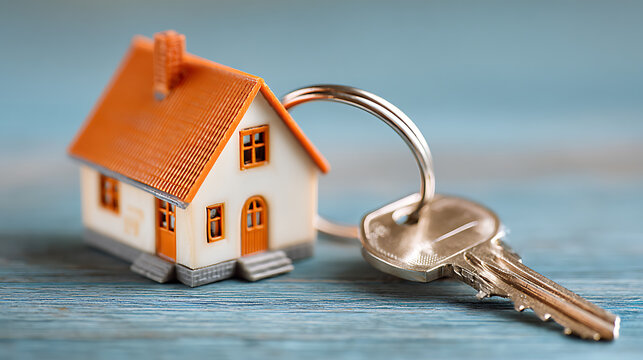 small house model with key for homeownership concept showing property investment real estate planning financial management and dream house lifestyle in modern imagery