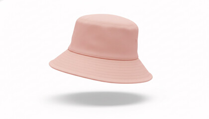A floating LightCoral  blank bucket hat on a solid white background