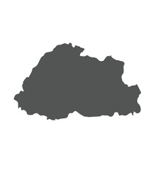 Bhutan Gray Map with Districts vector illustration