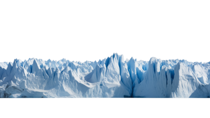 Majestic glacier wall with jagged ice face, shades of blue and white revealing natural layers, powerful symbol of frozen wilderness and raw nature.
