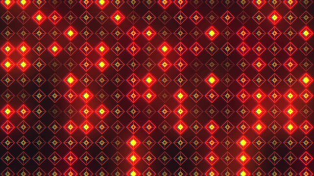 Vibrant neon diamond wall animation featuring glowing geometric patterns and a futuristic concert-style atmosphere