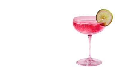 pink drinks like wine, cocktails, and glasses of juice with cherry or ice are isolated alcoholic or sweet beverages for a fresh party refreshment
