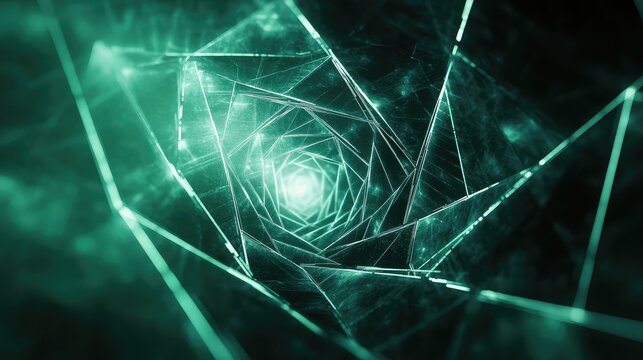 Abstract geometric tunnel creating a futuristic light vortex