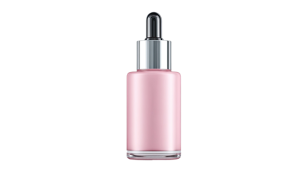 Pink cosmetic glass bottle of nail polish isolated on white background for fashion and manicure care