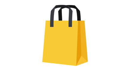 Yellow Shopping Bag with Black Handles Isolated on White Background american football