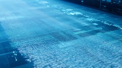 Digital circuit board with glowing data - Powered by Adobe