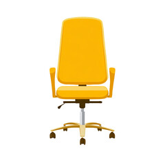 Fototapeta premium Yellow office chair, comfortable and ergonomic