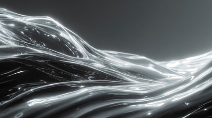 Liquid metal flowing surface creating abstract wavy background