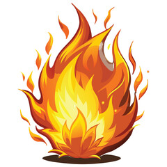 Realistic Fire Torch Illustration &ndash; Burning Flame Light Icon, Ancient Torch Symbol of Power and Inspiration,