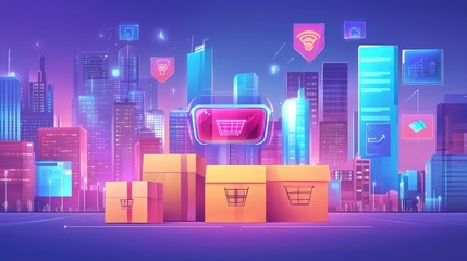 Online metaverse shopping with delivery boxes in smart city