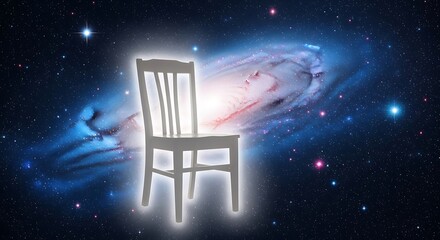 Contemplation point a chair in outer space offers cosmic perspective